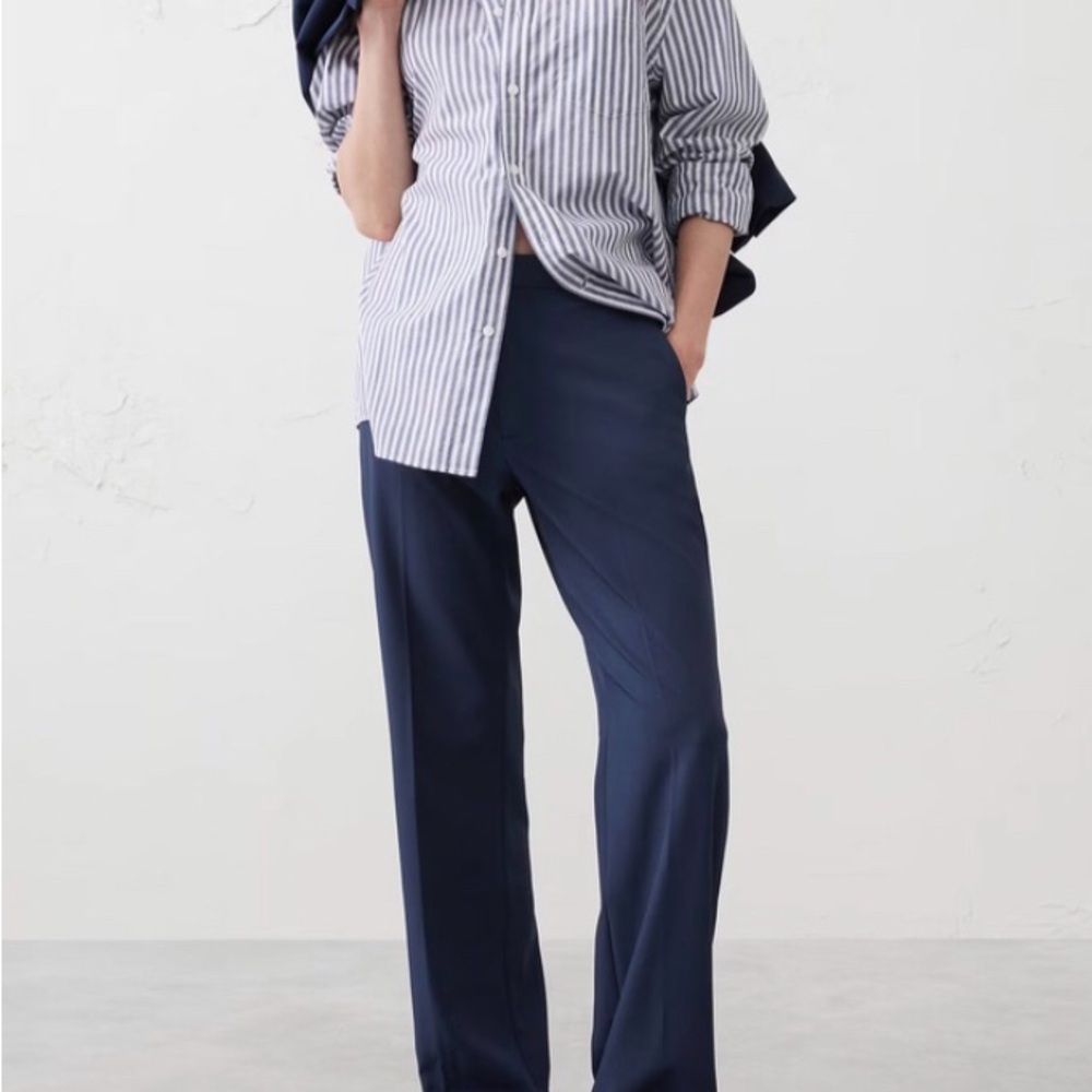 Banana Republic Women’s Navy Straight Sculpted High Rise Pants NWT Size 16